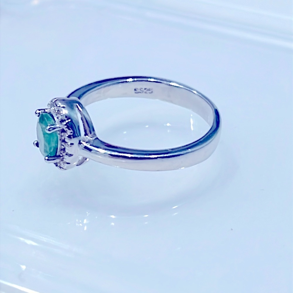 0.5 Ct Brazilian Emerald 14KGP Ring - Picture 3 of 4